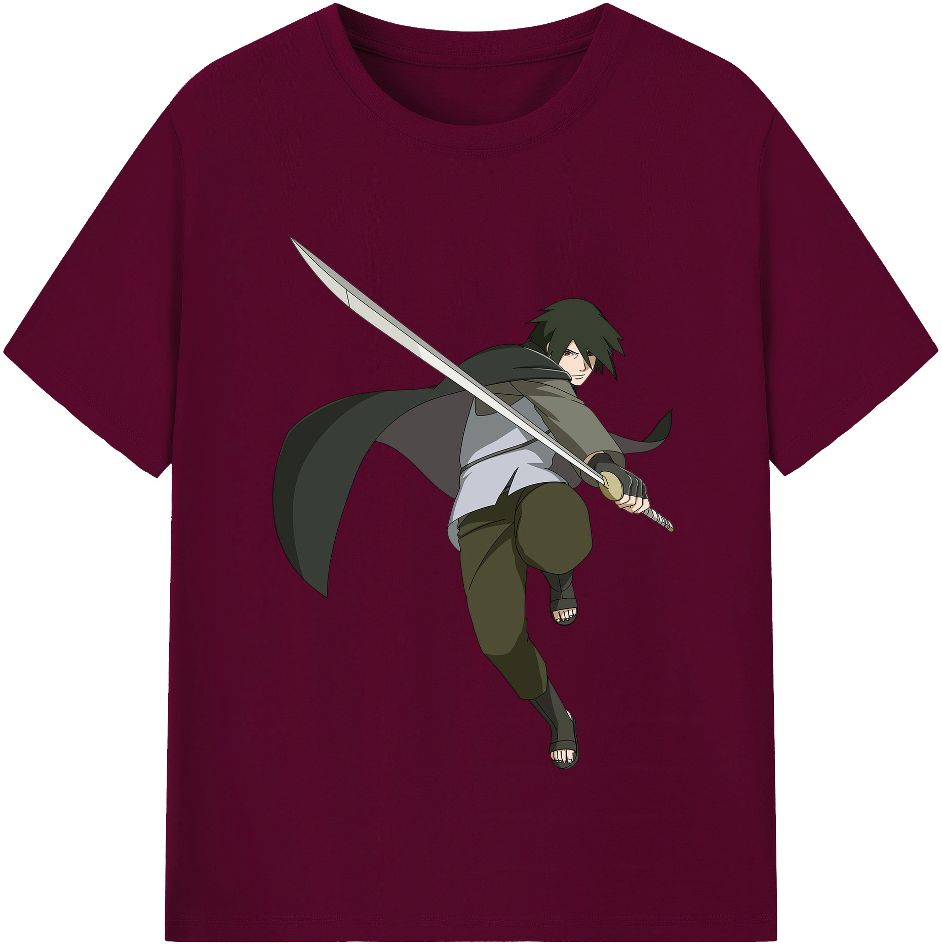 （画像用） NARUTO -ナルト- うちは サスケ Uchiha Sasuke レディースカジュアルプリントTシャツ（綿100％）